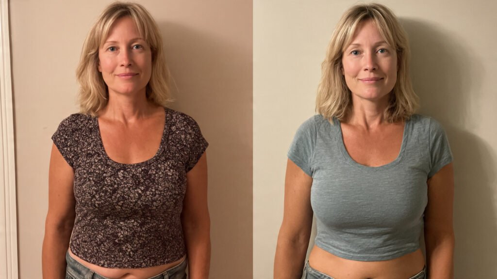 belly fat reduction after 45 female realistic progress